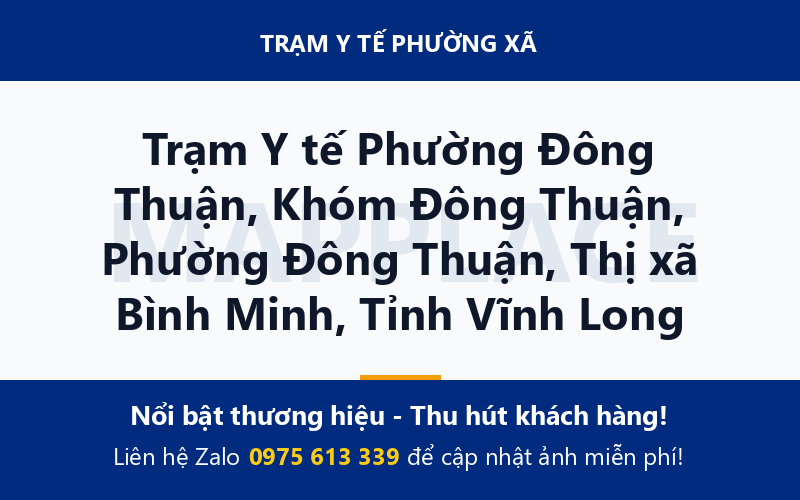 Trạm Y tế Phường Đông Thuận, Khóm Đông Thuận, Phường Đông Thuận, Thị xã Bình Minh, Tỉnh Vĩnh Long