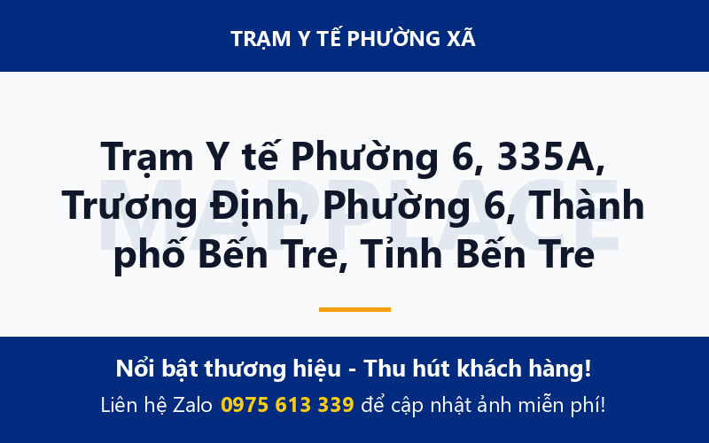 Trạm Y tế Phường 6, 335A, Trương Định, Phường 6, Thành phố Bến Tre, Tỉnh Bến Tre