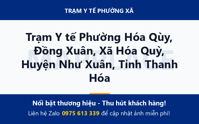 Trạm Y tế Phường Hóa Qùy, Đồng Xuân, Xã Hóa Quỳ, Huyện Như Xuân, Tỉnh Thanh Hóa