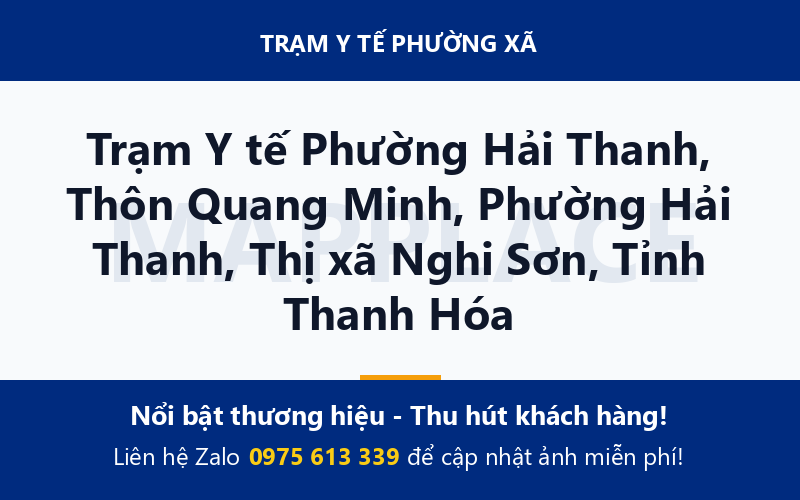 Trạm Y tế Phường Hải Thanh, Thôn Quang Minh, Phường Hải Thanh, Thị xã Nghi Sơn, Tỉnh Thanh Hóa