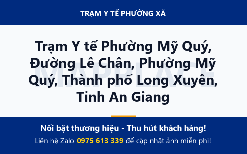 Trạm Y tế Phường Mỹ Quý, Đường Lê Chân, Phường Mỹ Quý, Thành phố Long Xuyên, Tỉnh An Giang