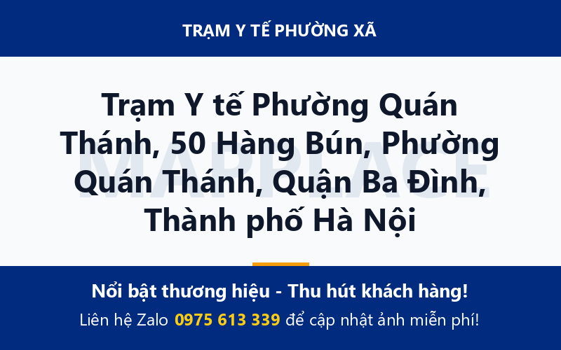 Trạm Y tế Phường Quán Thánh, 50 Hàng Bún, Phường Quán Thánh, Quận Ba Đình, Thành phố Hà Nội