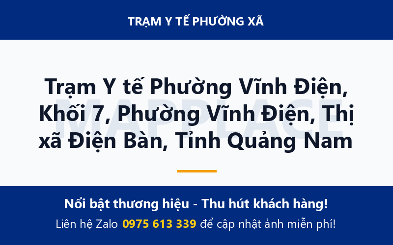 Trạm Y tế Phường Vĩnh Điện, Khối 7, Phường Vĩnh Điện, Thị xã Điện Bàn, Tỉnh Quảng Nam