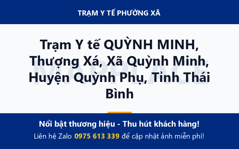 Trạm Y tế QUỲNH MINH, Thượng Xá, Xã Quỳnh Minh, Huyện Quỳnh Phụ, Tỉnh Thái Bình