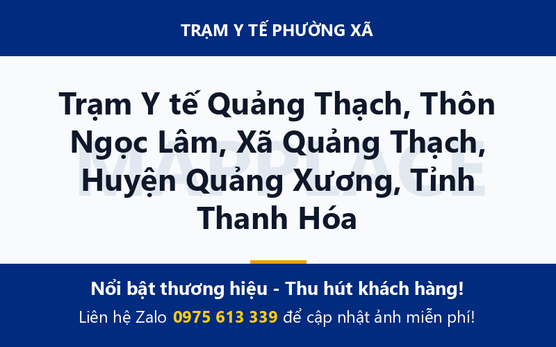 Trạm Y tế Quảng Thạch, Thôn Ngọc Lâm, Xã Quảng Thạch, Huyện Quảng Xương, Tỉnh Thanh Hóa