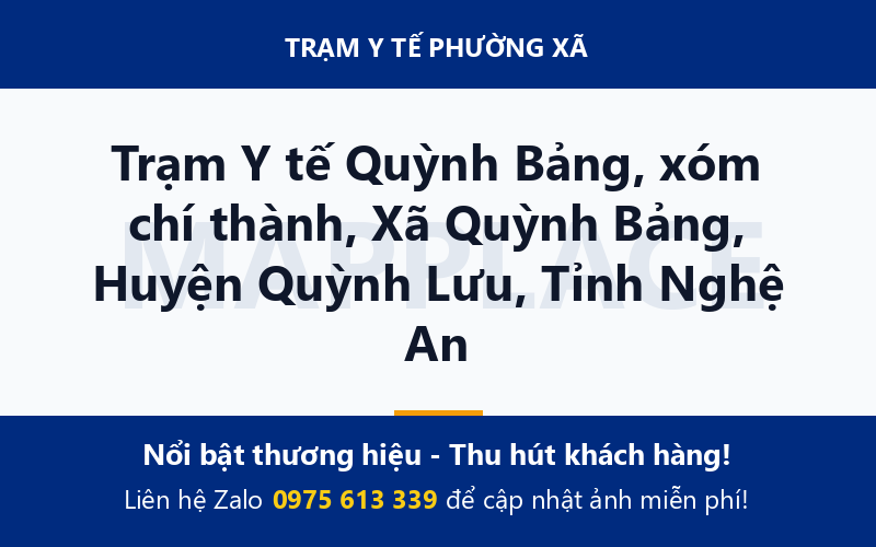 Trạm Y tế Quỳnh Bảng, xóm chí thành, Xã Quỳnh Bảng, Huyện Quỳnh Lưu, Tỉnh Nghệ An