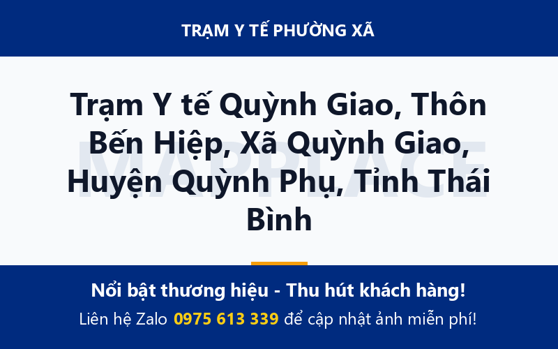 Trạm Y tế Quỳnh Giao, Thôn Bến Hiệp, Xã Quỳnh Giao, Huyện Quỳnh Phụ, Tỉnh Thái Bình