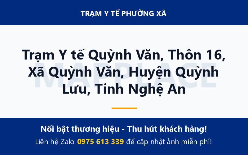 Trạm Y tế Quỳnh Văn, Thôn 16, Xã Quỳnh Văn, Huyện Quỳnh Lưu, Tỉnh Nghệ An