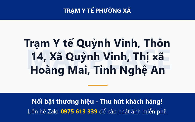 Trạm Y tế Quỳnh Vinh, Thôn 14, Xã Quỳnh Vinh, Thị xã Hoàng Mai, Tỉnh Nghệ An