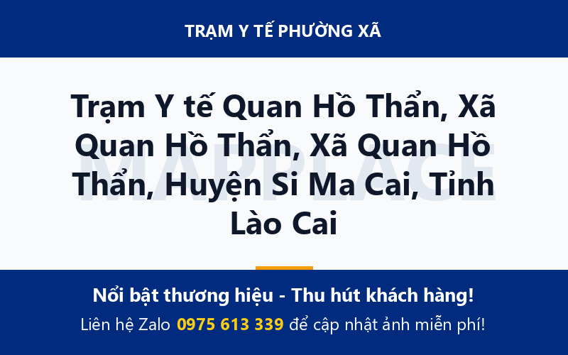 Trạm Y tế Quan Hồ Thẩn, Xã Quan Hồ Thẩn, Xã Quan Hồ Thẩn, Huyện Si Ma Cai, Tỉnh Lào Cai