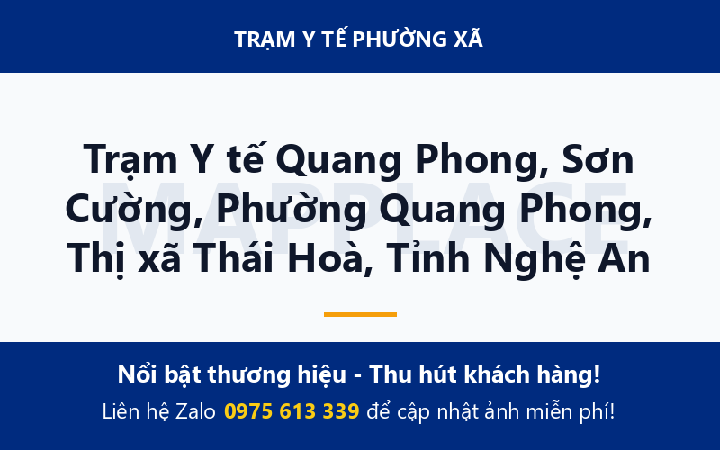 Trạm Y tế Quang Phong, Sơn Cường, Phường Quang Phong, Thị xã Thái Hoà, Tỉnh Nghệ An