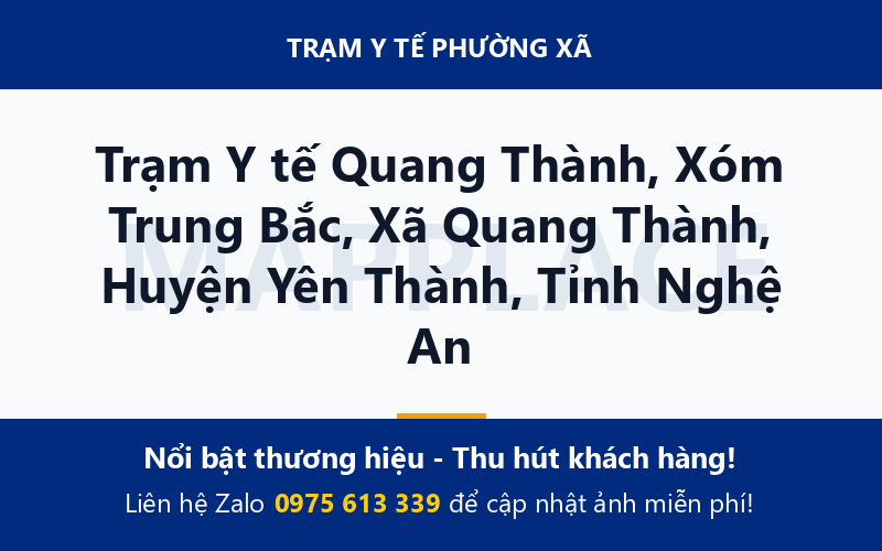 Trạm Y tế Quang Thành, Xóm Trung Bắc, Xã Quang Thành, Huyện Yên Thành, Tỉnh Nghệ An