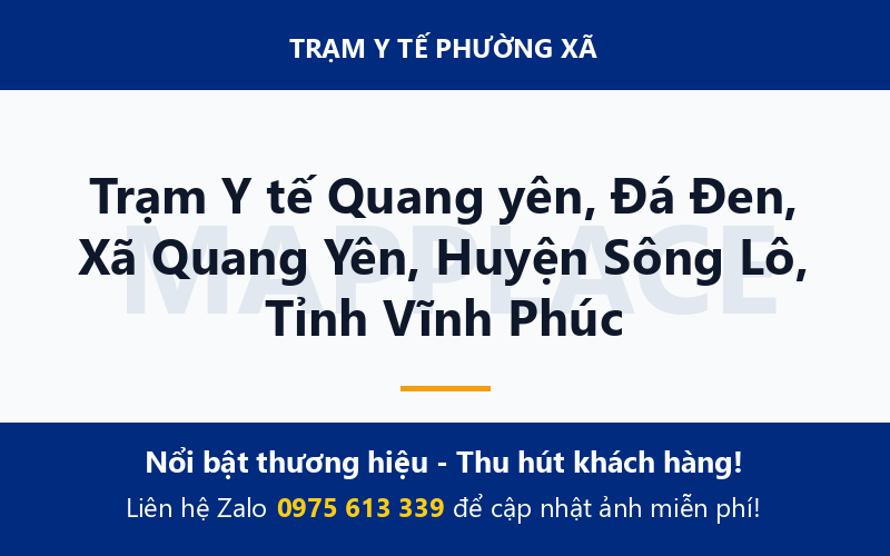 Trạm Y tế Quang yên, Đá Đen, Xã Quang Yên, Huyện Sông Lô, Tỉnh Vĩnh Phúc