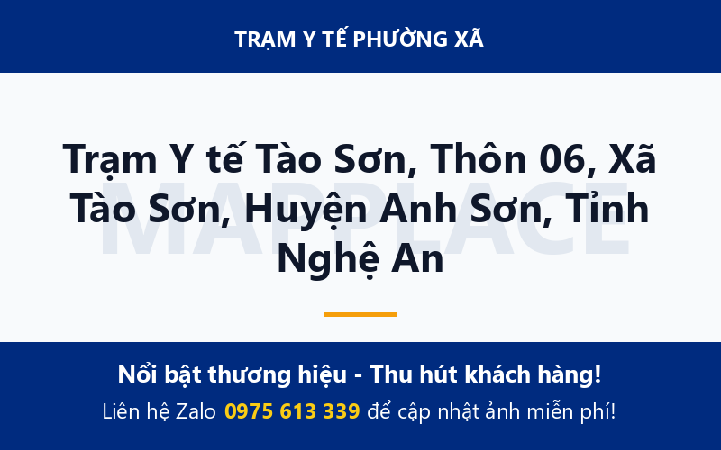 Trạm Y tế Tào Sơn, Thôn 06, Xã Tào Sơn, Huyện Anh Sơn, Tỉnh Nghệ An