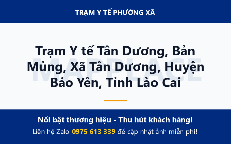 Trạm Y tế Tân Dương, Bản Mủng, Xã Tân Dương, Huyện Bảo Yên, Tỉnh Lào Cai
