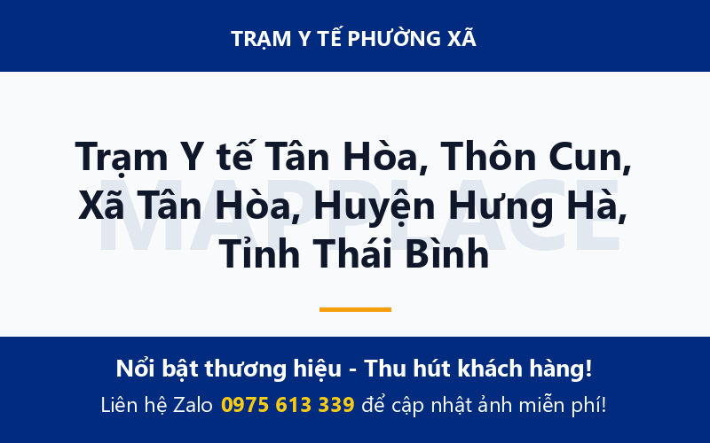 Trạm Y tế Tân Hòa, Thôn Cun, Xã Tân Hòa, Huyện Hưng Hà, Tỉnh Thái Bình