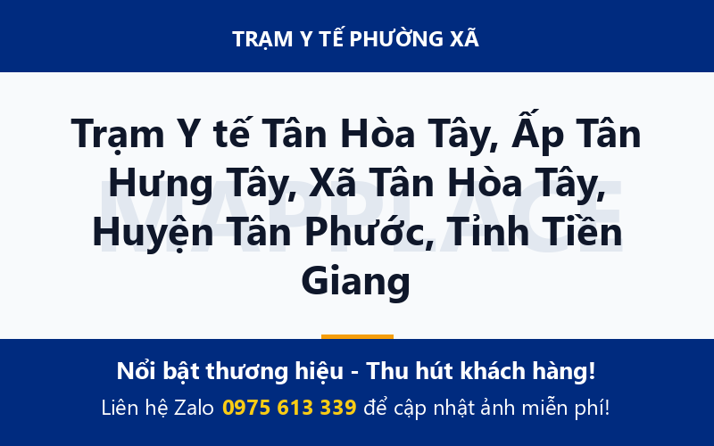 Trạm Y tế Tân Hòa Tây, Ấp Tân Hưng Tây, Xã Tân Hòa Tây, Huyện Tân Phước, Tỉnh Tiền Giang