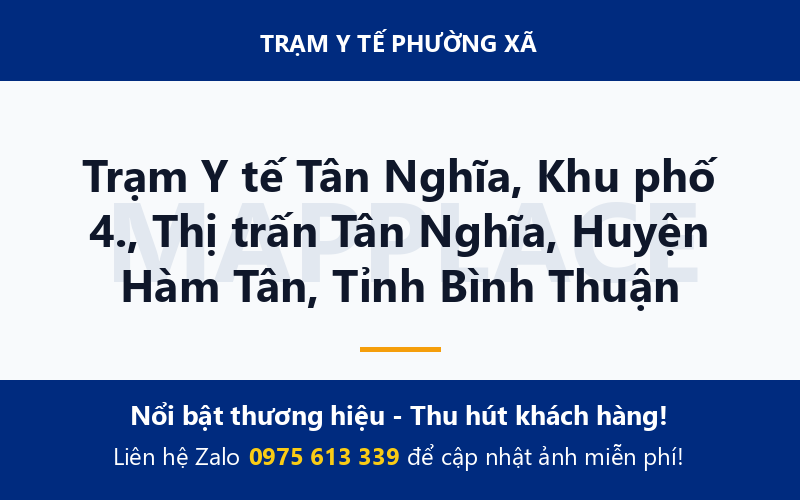 Trạm Y tế Tân Nghĩa, Khu phố 4., Thị trấn Tân Nghĩa, Huyện Hàm Tân, Tỉnh Bình Thuận
