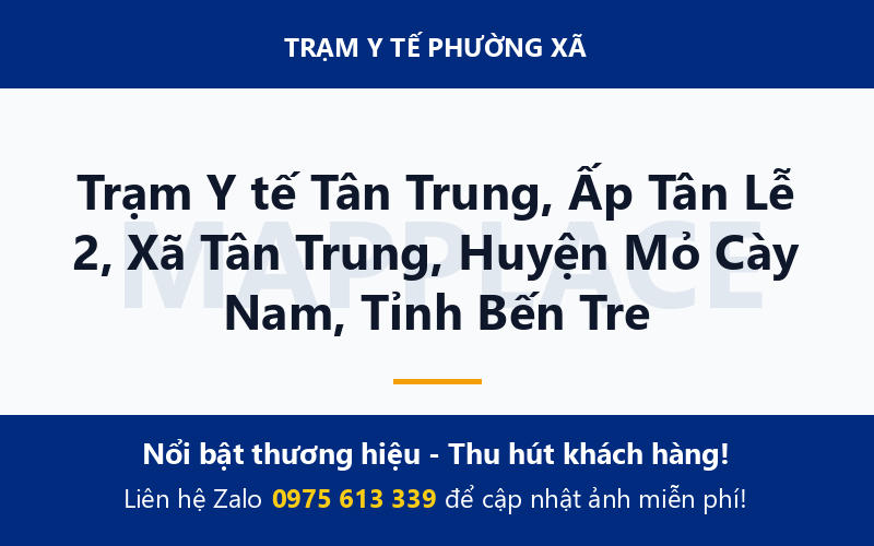 Trạm Y tế Tân Trung, Ấp Tân Lễ 2, Xã Tân Trung, Huyện Mỏ Cày Nam, Tỉnh Bến Tre