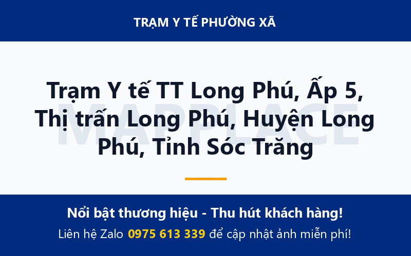 Trạm Y tế TT Long Phú, Ấp 5, Thị trấn Long Phú, Huyện Long Phú, Tỉnh Sóc Trăng