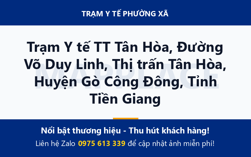 Trạm Y tế TT Tân Hòa, Đường Võ Duy Linh, Thị trấn Tân Hòa, Huyện Gò Công Đông, Tỉnh Tiền Giang