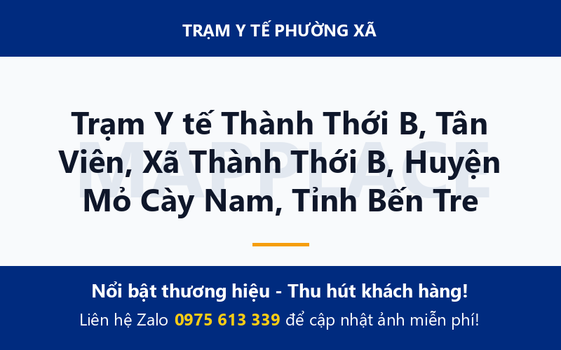 Trạm Y tế Thành Thới B, Tân Viên, Xã Thành Thới B, Huyện Mỏ Cày Nam, Tỉnh Bến Tre
