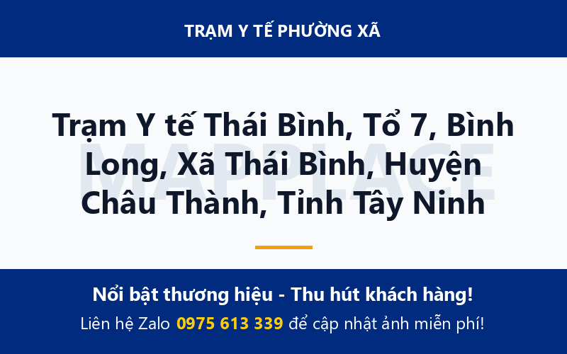 Trạm Y tế Thái Bình, Tổ 7, Bình Long, Xã Thái Bình, Huyện Châu Thành, Tỉnh Tây Ninh