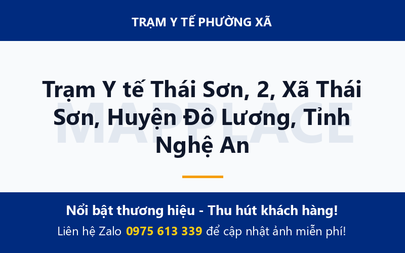 Trạm Y tế Thái Sơn, 2, Xã Thái Sơn, Huyện Đô Lương, Tỉnh Nghệ An