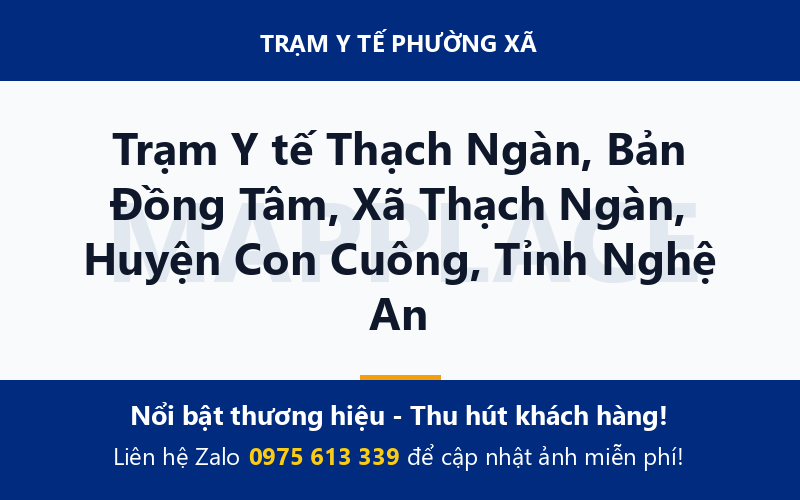 Trạm Y tế Thạch Ngàn, Bản Đồng Tâm, Xã Thạch Ngàn, Huyện Con Cuông, Tỉnh Nghệ An