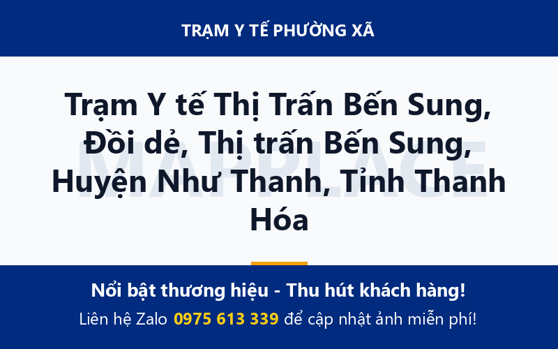 Trạm Y tế Thị Trấn Bến Sung, Đồi dẻ, Thị trấn Bến Sung, Huyện Như Thanh, Tỉnh Thanh Hóa