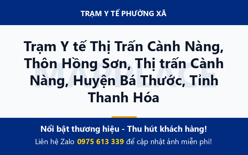 Trạm Y tế Thị Trấn Cành Nàng, Thôn Hồng Sơn, Thị trấn Cành Nàng, Huyện Bá Thước, Tỉnh Thanh Hóa