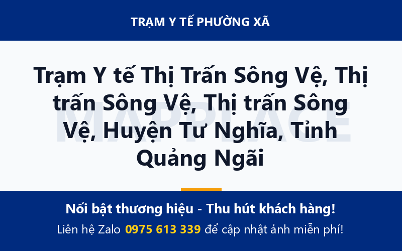 Trạm Y tế Thị Trấn Sông Vệ, Thị trấn Sông Vệ, Thị trấn Sông Vệ, Huyện Tư Nghĩa, Tỉnh Quảng Ngãi
