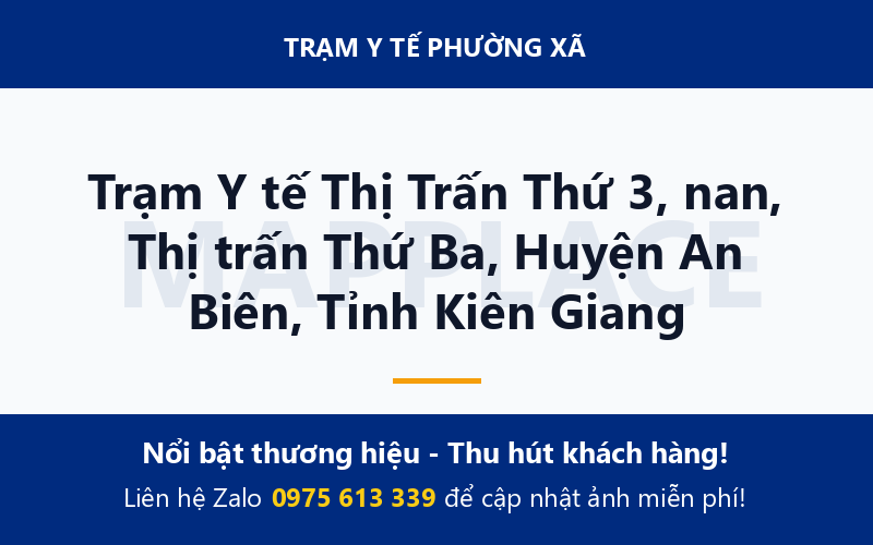Trạm Y tế Thị Trấn Thứ 3, nan, Thị trấn Thứ Ba, Huyện An Biên, Tỉnh Kiên Giang