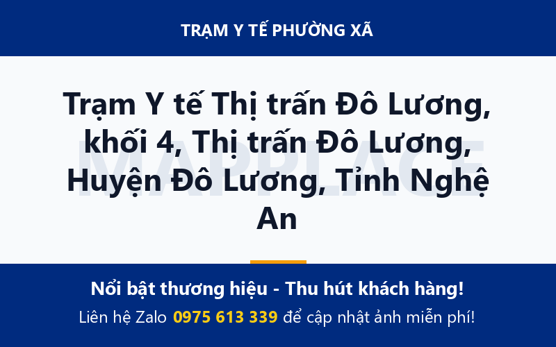 Trạm Y tế Thị trấn Đô Lương, khối 4, Thị trấn Đô Lương, Huyện Đô Lương, Tỉnh Nghệ An
