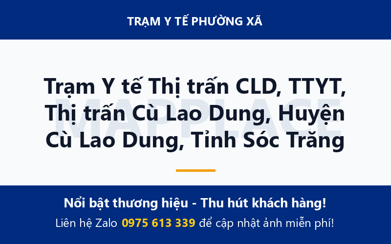 Trạm Y tế Thị trấn CLD, TTYT, Thị trấn Cù Lao Dung, Huyện Cù Lao Dung, Tỉnh Sóc Trăng