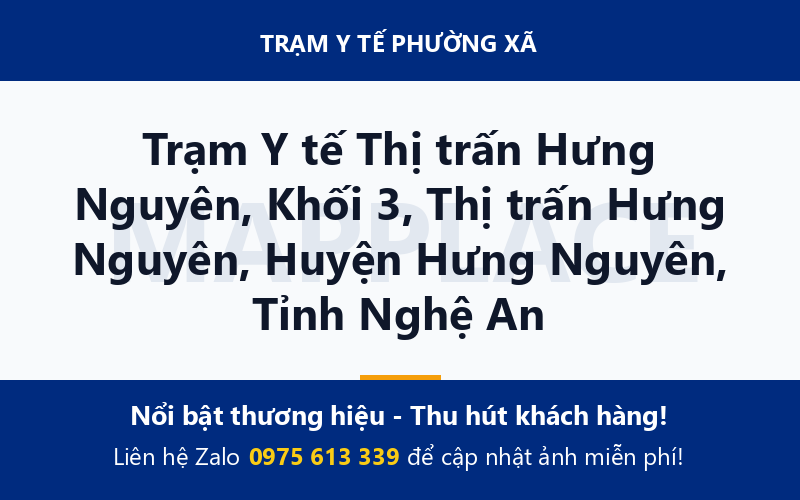 Trạm Y tế Thị trấn Hưng Nguyên, Khối 3, Thị trấn Hưng Nguyên, Huyện Hưng Nguyên, Tỉnh Nghệ An