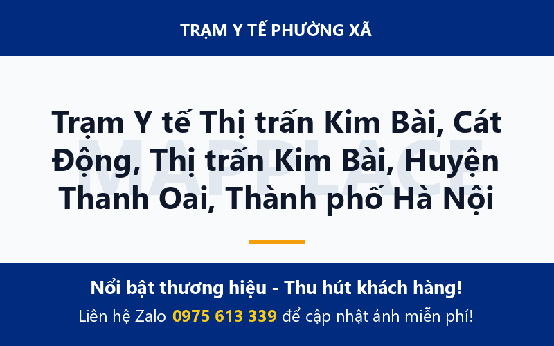 Trạm Y tế Thị trấn Kim Bài, Cát Động, Thị trấn Kim Bài, Huyện Thanh Oai, Thành phố Hà Nội