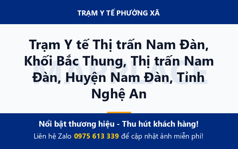 Trạm Y tế Thị trấn Nam Đàn, Khối Bắc Thung, Thị trấn Nam Đàn, Huyện Nam Đàn, Tỉnh Nghệ An