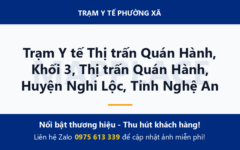 Trạm Y tế Thị trấn Quán Hành, Khối 3, Thị trấn Quán Hành, Huyện Nghi Lộc, Tỉnh Nghệ An