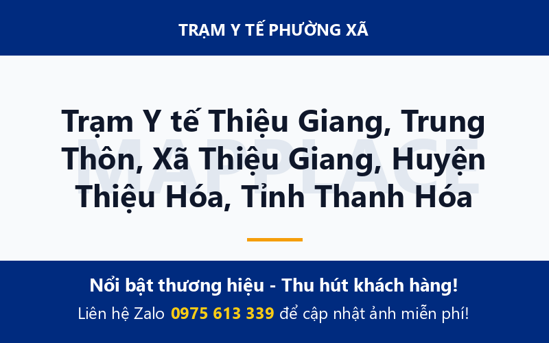 Trạm Y tế Thiệu Giang, Trung Thôn, Xã Thiệu Giang, Huyện Thiệu Hóa, Tỉnh Thanh Hóa