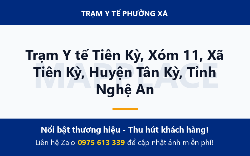 Trạm Y tế Tiên Kỳ, Xóm 11, Xã Tiên Kỳ, Huyện Tân Kỳ, Tỉnh Nghệ An