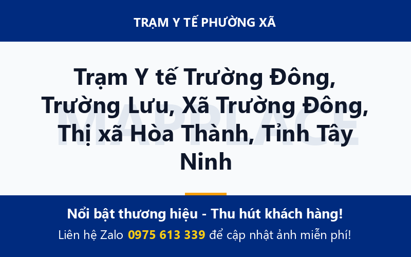 Trạm Y tế Trường Đông, Trường Lưu, Xã Trường Đông, Thị xã Hòa Thành, Tỉnh Tây Ninh