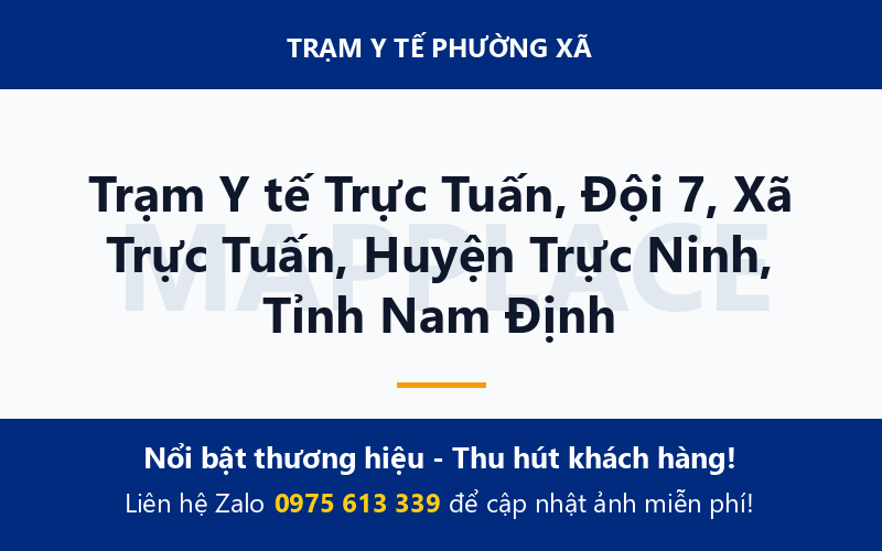 Trạm Y tế Trực Tuấn, Đội 7, Xã Trực Tuấn, Huyện Trực Ninh, Tỉnh Nam Định