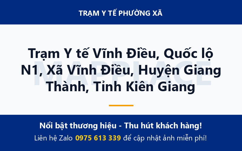 Trạm Y tế Vĩnh Điều, Quốc lộ N1, Xã Vĩnh Điều, Huyện Giang Thành, Tỉnh Kiên Giang