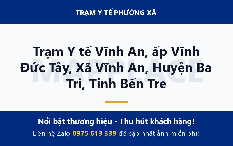 Trạm Y tế Vĩnh An, ấp Vĩnh Đức Tây, Xã Vĩnh An, Huyện Ba Tri, Tỉnh Bến Tre