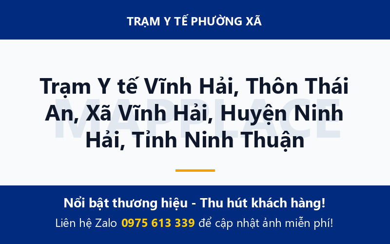 Trạm Y tế Vĩnh Hải, Thôn Thái An, Xã Vĩnh Hải, Huyện Ninh Hải, Tỉnh Ninh Thuận
