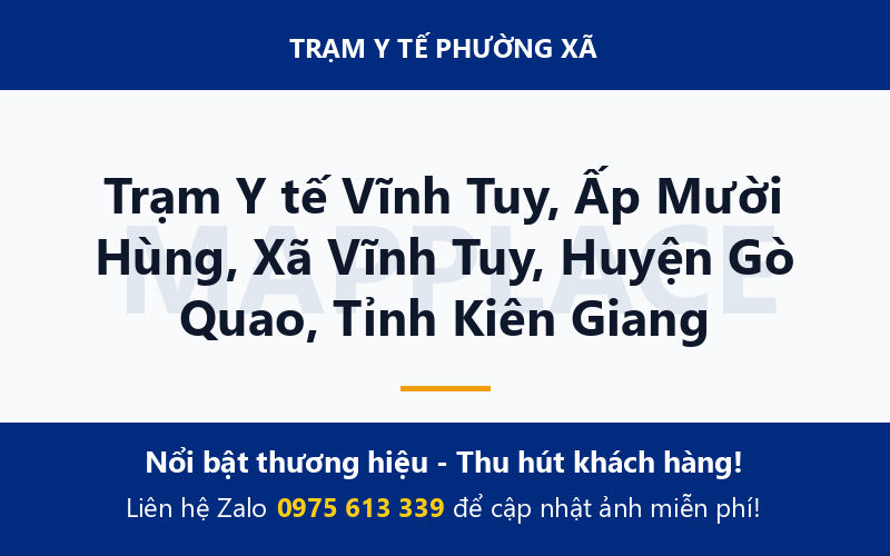 Trạm Y tế Vĩnh Tuy, Ấp Mười Hùng, Xã Vĩnh Tuy, Huyện Gò Quao, Tỉnh Kiên Giang