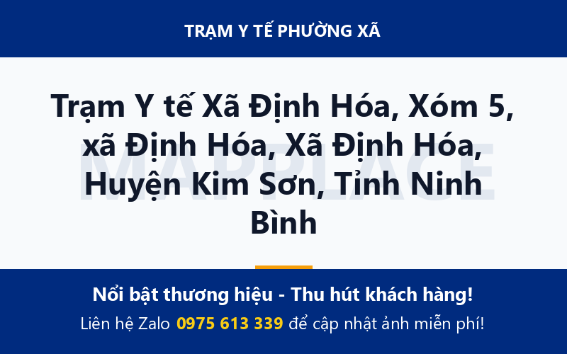 Trạm Y tế Xã Định Hóa, Xóm 5, xã Định Hóa, Xã Định Hóa, Huyện Kim Sơn, Tỉnh Ninh Bình
