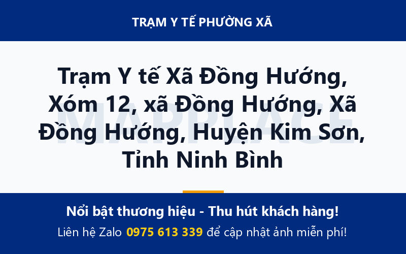 Trạm Y tế Xã Đồng Hướng, Xóm 12, xã Đồng Hướng, Xã Đồng Hướng, Huyện Kim Sơn, Tỉnh Ninh Bình