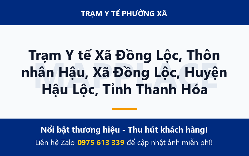 Trạm Y tế Xã Đồng Lộc, Thôn nhân Hậu, Xã Đồng Lộc, Huyện Hậu Lộc, Tỉnh Thanh Hóa